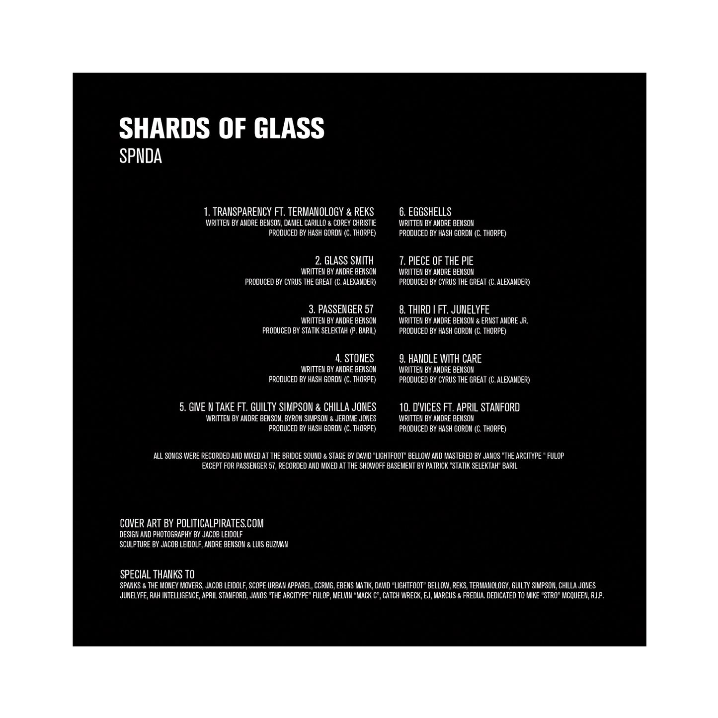 SPNDA – Shards Of Glass CD